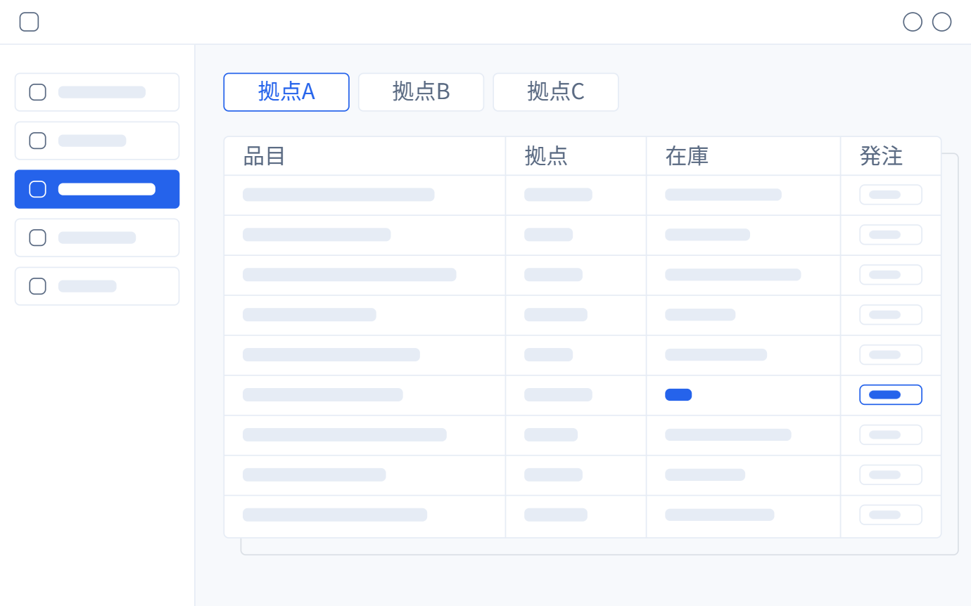 卸売・小売の業務システムの画面イメージ